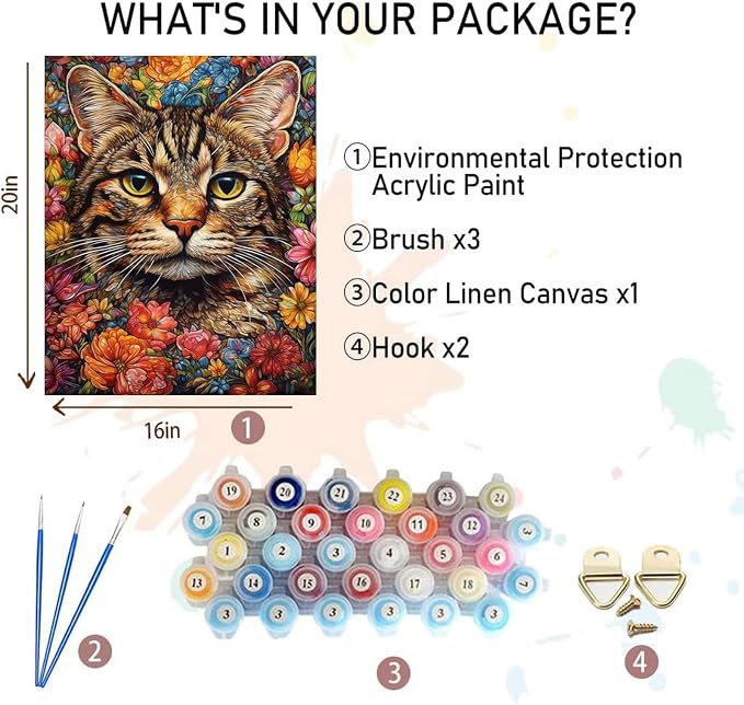 xackcme Cat Paint by Numbers for Adults - Image 2