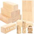 SHUESS 12 Pcs Wood Blocks, 5.9 X 2 X 2 Inch Unfinished Wood Crafts, Wood by SHUESS