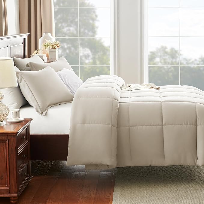 CozyLux Twin/Twin XL Comforter Set Beige - Image 7