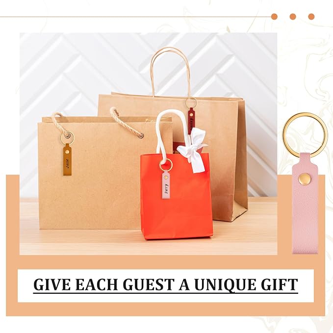Wavyknot 150 Pcs PU Leather Keychain Blanks Bulk Laser Engraving Blanks - Image 6