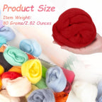 PATIKIL Wool Roving Yarn, 80G/2.82OZ Soft Felting Wool Pure Chunky Roving Yarn - Image 2