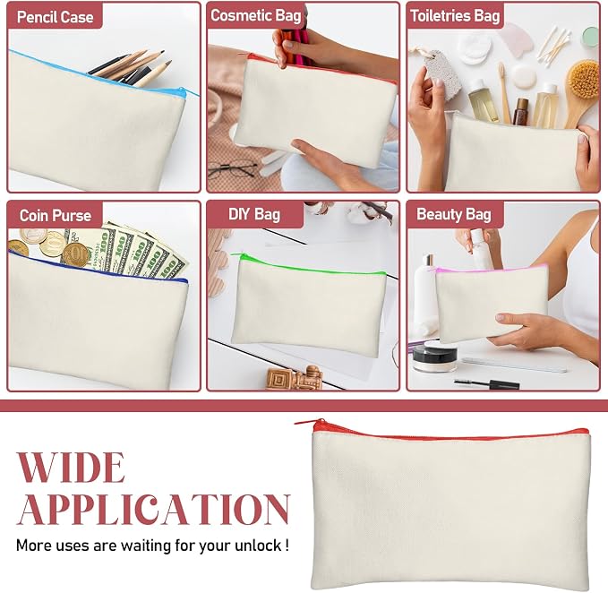 Legigo Blank Canvas Bag Zipper Pouch Makeup Bags Bulk - Image 5