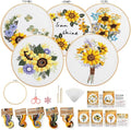 5 Pack embroidery kit for beginners Adults DIY Starter Kit, Sunflower Gifts for by wtisan