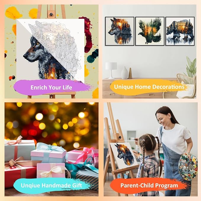 3 Pack Framed Paint by Numbers for Adult - Image 7