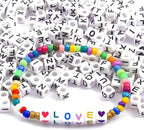 YMSDZHL Alphabet Beads A-Z 1000Pcs Letter Beads, Acrylic 6x6mm Round Letter - Image 7