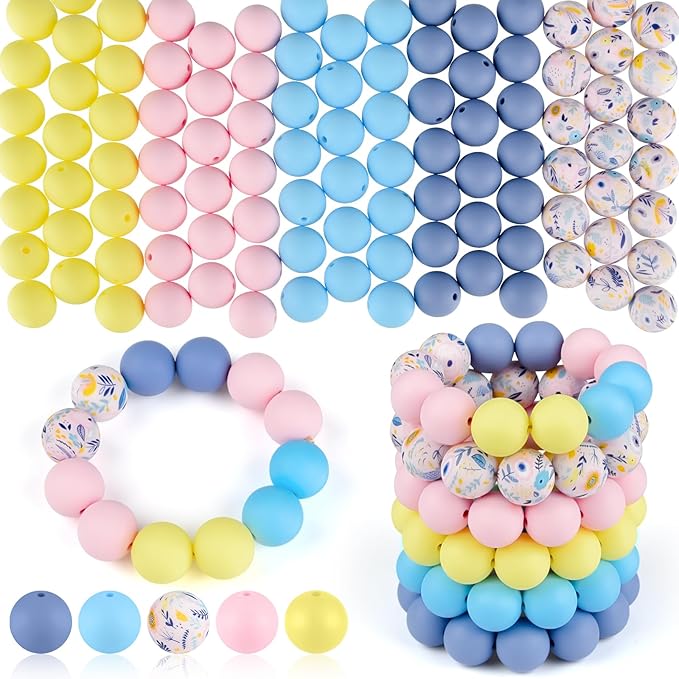 ASTARON 100 Pcs 15mm Silicone Beads by ASTARON