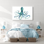 Blue Octopus Canvas Wall Art by Edward Selkirk Coastal Wall Decor Nautical - Image 5