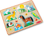 Melissa & Doug Zoo Pet Animals Sound Puzzle – 8-Piece Wooden Peg Puzzle - Image 4
