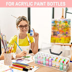 Vowcarol Acrylic Paint Storage Box, 30 Bottles Capacity Acrylic Paint Organizer - Image 7