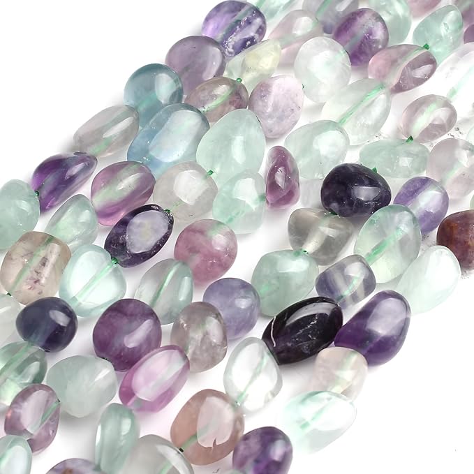 HAAMIIQII Natural Fluorite Crystal Pebble Stone 5-8mm Small Irregular Freeform - Image 3