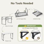 Folding Table, 4 FT Foldable Plastic Table - Image 5
