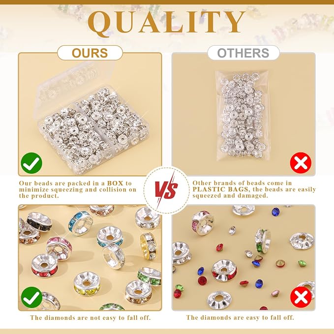 TINKRSTUFF 200 pcs 8mm Spacer Beads - Image 4