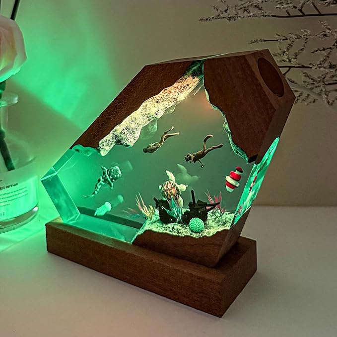 Whale Shark Resin Lamp, Handmade Resin Night Light - Image 4