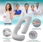 Sasttie Pregnancy Pillows for Sleeping, Jumbo U Shaped Cooling Full Body Pillow - Image 3