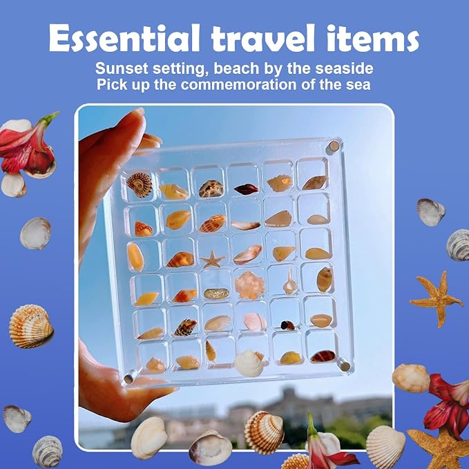 Artlunar 36 Grids Acrylic Display Box, Approx. 12 x 12 cm Clear Magnetic Shadow - Image 4