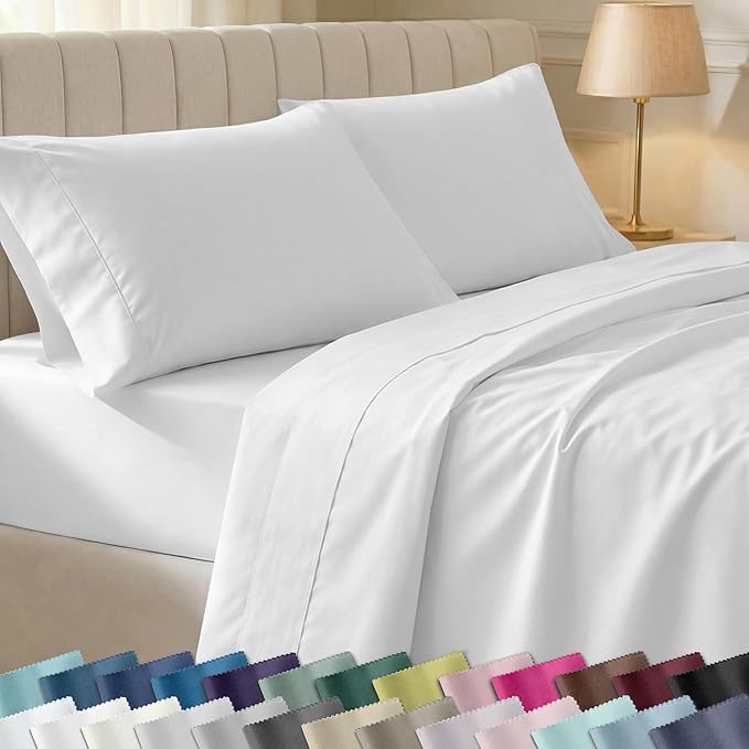 California Design Den Soft 100% Cotton King Size Bed Sheets Set, 400 TC Good by CaliforniaDesignDen