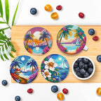 EWJRNSF 8 PCS Beach Diamond Art Coasters DIY Kit - Image 5