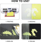 guangyintong Heat Transfer Vinyl Glow Glitter Light Yellow HTV Rolls, Glitter - Image 6
