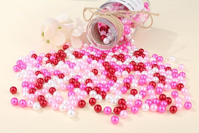 DUQGUHO 6mm Valentines Beads for Bracelet, Valentines Day Plastic Pearls for - Image 6