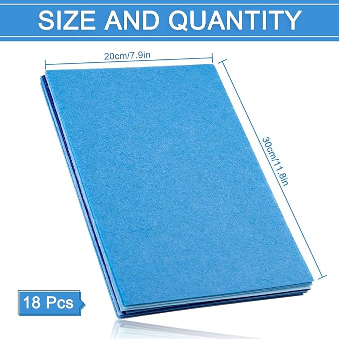 Whaline 18 Pcs Felt Fabric Sheets Assorted Blue Craft Felt Pack - Image 2