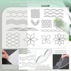 Kigley 2 Pcs Free Motion Quilting Templates Waves Acrylic Quilting Rulers - Image 3