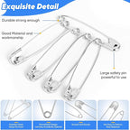 Huhuhero 200Pcs Safety Pins for Clothes, 2.2 inches Large Heavy Duty Safety Pins - Image 4