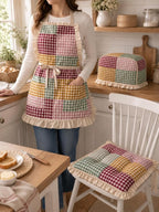Gingham Cotton Fabric Bundle, 5 Coordinating Checkered Fabric Panels, 23.6 x - Image 8