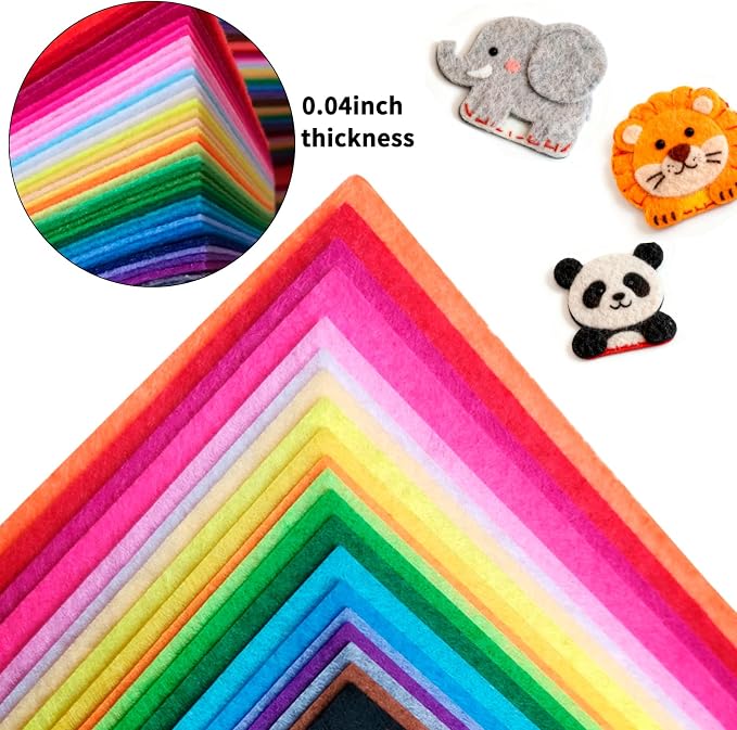 120 Pcs Craft Felt Sheets, 4 x 4 inch Soft Felt Squares - Image 3