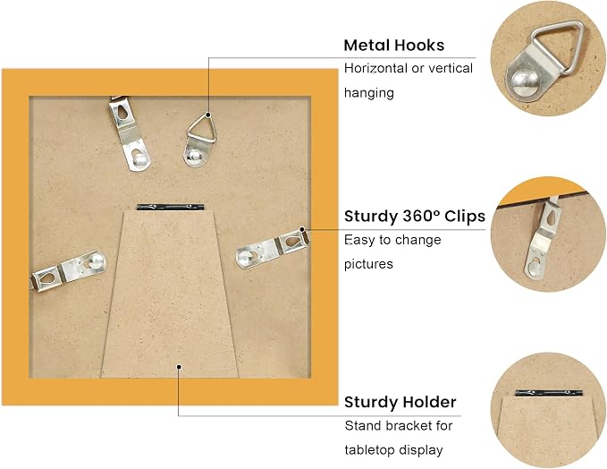 4x4 Picture Frame with Real Glass, Wooden cute 4 x 4 Photo Frame with Wavy Mat - Image 4