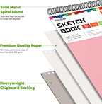 Soucolor 9x12 Sketch Book 2-Pack, 100 Sheets, Spiral Bound | 68lb acid-free - Image 4
