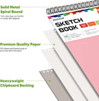 Soucolor 9x12 Sketch Book 2-Pack, 100 Sheets, Acid-Free Drawing Pads | Yop - Image 4