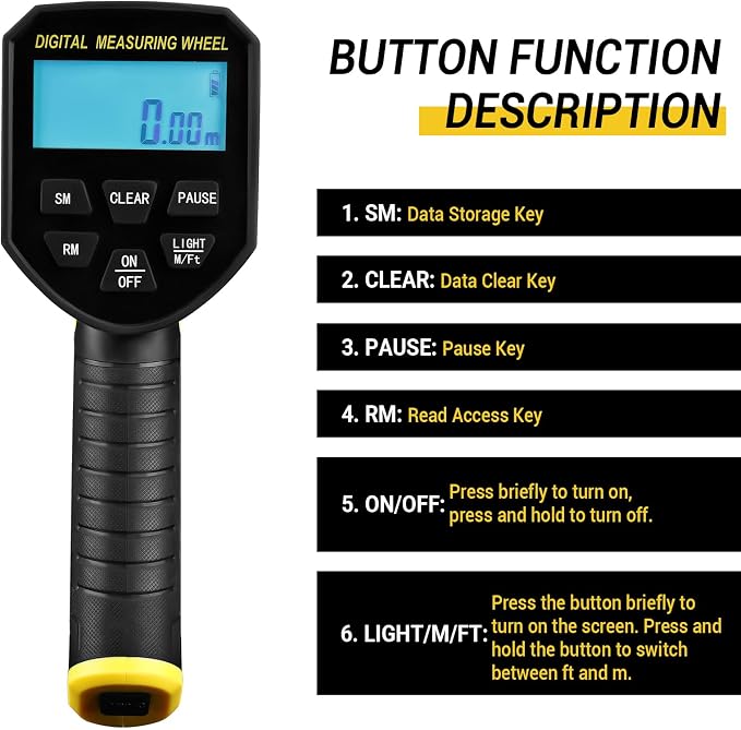 Measuring Wheel: DEKOPRO 4V Digital Measuring Wheel in Feet, 12.5 Inch 99 - Image 3