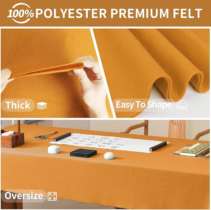 Golden Yellow Felt Fabric Sheet 108" X 36", 1.4mm Thick Large Soft Durable - Image 5
