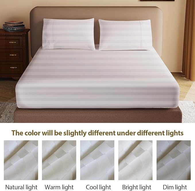 100% Egyptian Cotton Fitted Sheet Queen Size, 600 Thread Count, Single Fitted - Image 9