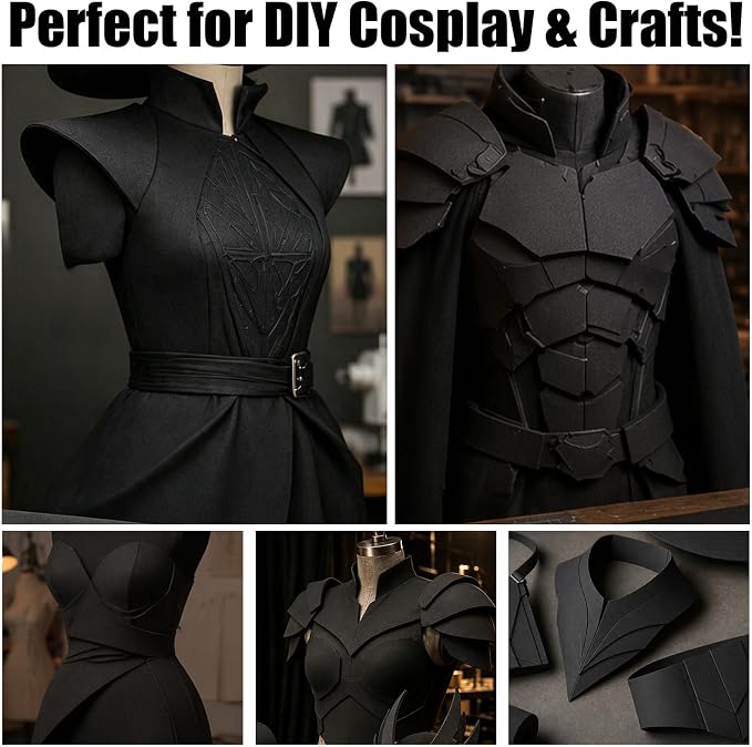 DIYASY 2 Pack EVA Foam 2mm, 49 x 13.5in Black EVA Cosplay Foam Roll Large | - Image 7