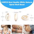 100Pcs Cowrie Shell Beads, Summer Beach Cowrie Shells - Image 2