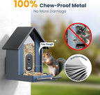Smart Metal Bird Feeder with Camera, Deep Blue | Squirrel Proof, 2.5K UHD AI - Image 4