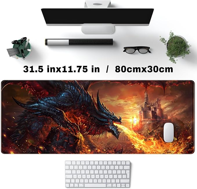 Japanese Desk Mat Dragon Castle Desk Pad Game Aesthetic Mouse Pad Large Gaming - Image 4