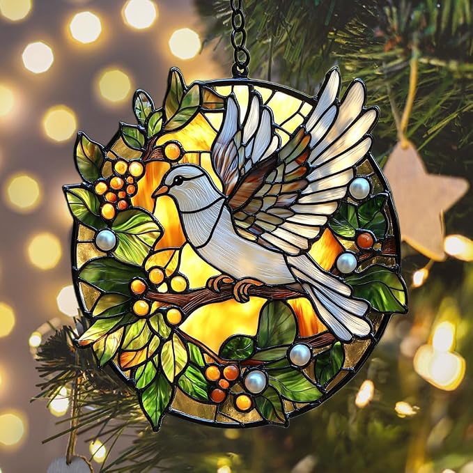 Peaceloving Dove Acrylic Suncatcher Stained Glass Effect Window Car Hanging - Image 6