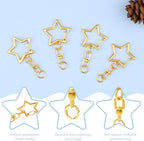 50 Pcs Star Lobster Claw Clasp Star Keychain Clip Gold Star Shaped Spring Snap - Image 6