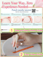 Punch Needle Kit Adults Beginner- Step-by-Step Guide & Video, Including Punch - Image 5