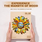 Sunflower Oil Painting Puzzles Adults Gifts Wooden 180 Pieces 11.4 * 11.1in - Image 8