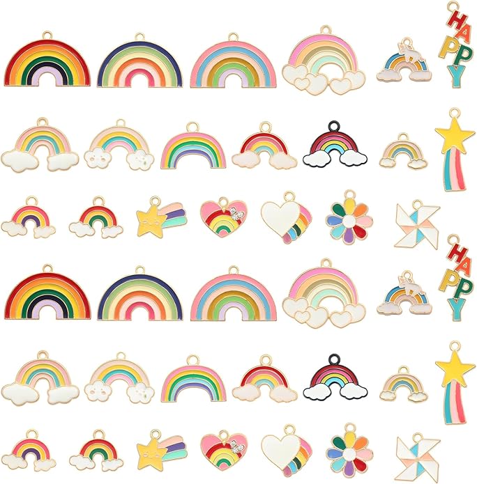 Bulk Gold Enamel Charms for Jewelry Making, Colorful Metal Charms Pendant for by stino