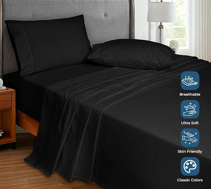 Royale Linens 100% Organic Cotton King Flat Sheet Only - Image 4