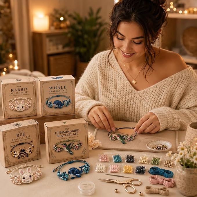 DIY Beaded Bracelet Making Kit, Beginner-Friendly Beaded Bracelet Animal Making - Image 5