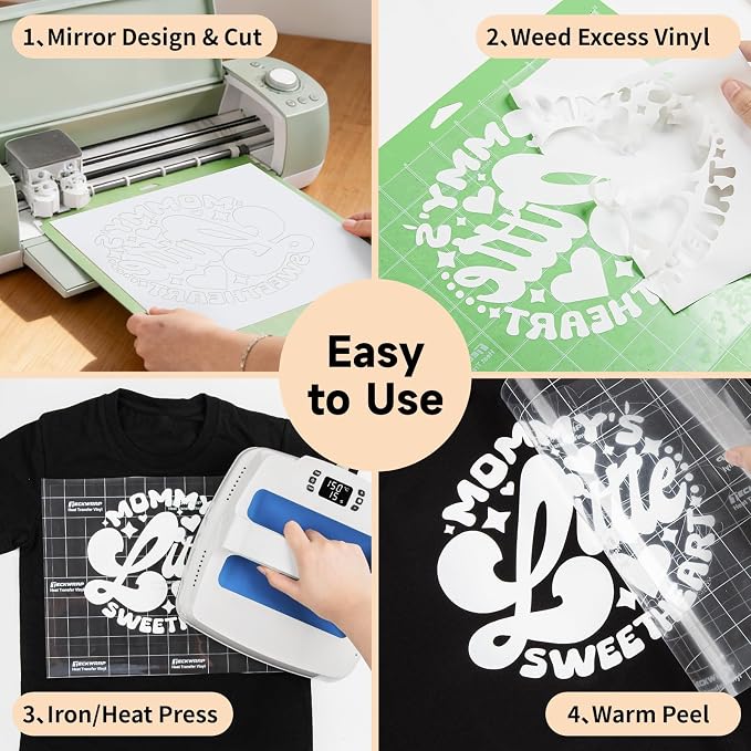 TECKWRAP Heat Transfer Vinyl for T-Shirts, 50+ Washes, REACH Certified & Dryer - Image 8