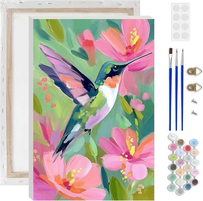 Lxmsja Hummingbird Paint by Numbers Kit by Lxmsja