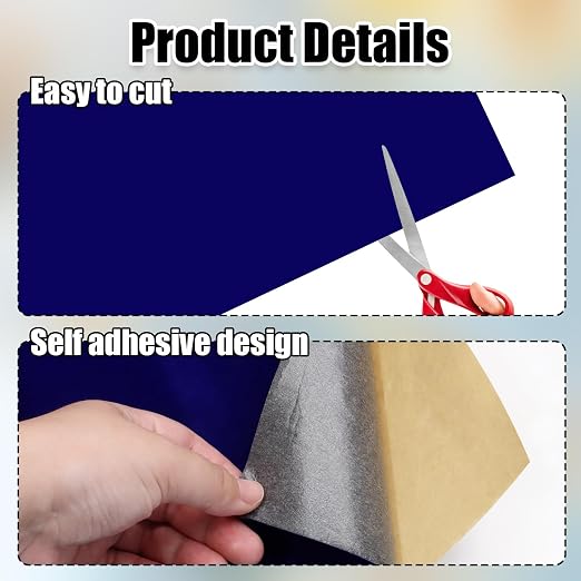 Biaungdo Self Adhesive Felt Sheets, Dark Blue Felt Sheet 17.7 x 117 Inch | - Image 3