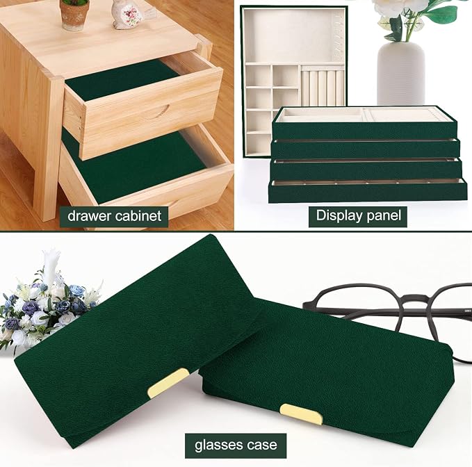 Removable Velvet Fabric Self Adhesive Felt Fabric Liner Green Velvet Drawer - Image 5