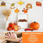 Subacy 80 PCS Unfinished Thanksgiving Wood Cutouts 10 Styles DIY Wooden Crafts - Image 3